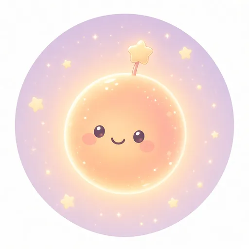 Bohnie, a warm peach orb with a star antenna.